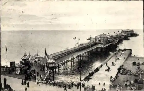 Ak Brighton East Sussex England, Palace Pier, Wintergärten