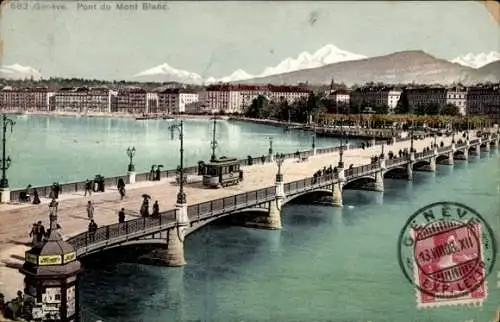 Ak Genf Genf Schweiz, Pont du Montblanc