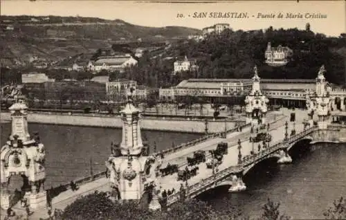 Ak Donostia San Sebastián Baskenland, Maria-Cristina-Brücke