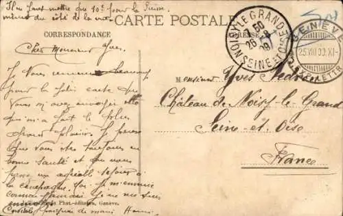 Ak Genève Genf Schweiz, Gesamtansicht, Mont Blanc