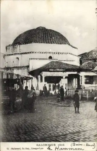 Ak Thessaloniki Griechenland, Straßenpartie 1916