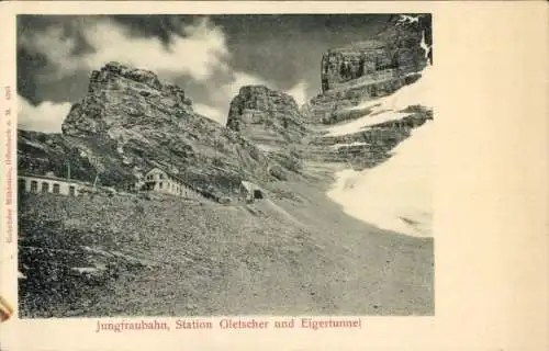 Ak Kanton Bern, Jungfraubahn, Station Gletscher, Eigertunnel