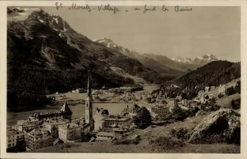 Ak Sankt Moritz Bad Kanton Graubünden, Gesamtansicht, Dorf