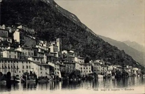 Ak Gandria Kanton Tessin, Lago di Lugano, Teilansicht des Ortes