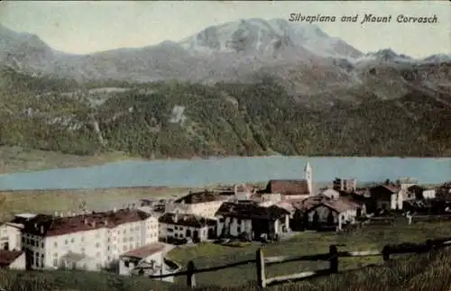 Ak Silvaplana Kt. Graubünden, Teilansicht, Mount Corvasch