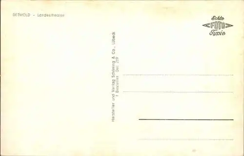 Ak Detmold in Nordrhein Westfalen, Landestheater