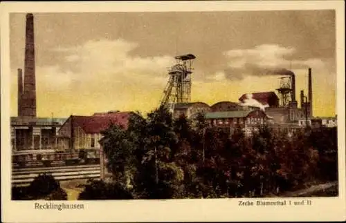 Ak Recklinghausen im Ruhrgebiet, Zeche Blumenthal I und II