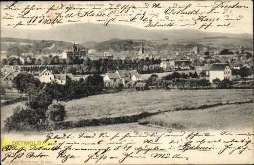 Ak Detmold in Nordrhein Westfalen, Panorama, Hermannsdenkmal