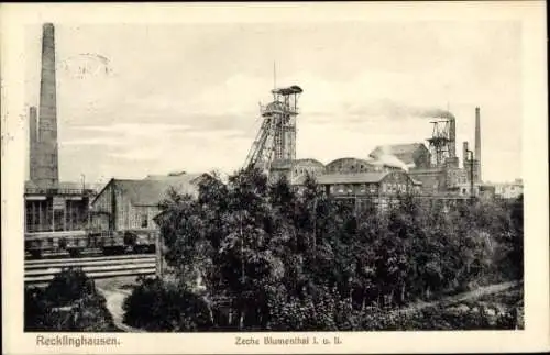 Ak Recklinghausen in im Ruhrgebiet, Zeche Blumenthal I. u. II.