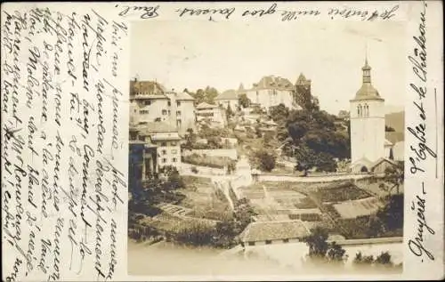 Foto Ak Gruyères Kanton Freiburg Schweiz, Teilansicht