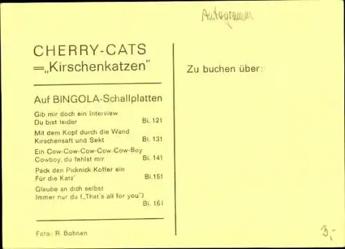 Ak Sängerinnen Cherry-Cats, Portrait, Autogramm