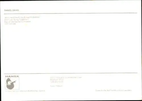 Ak Sänger Daniel David, Portrait, Autogramm