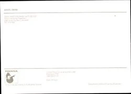 Ak Sänger Daniel David, Portrait, Autogramm