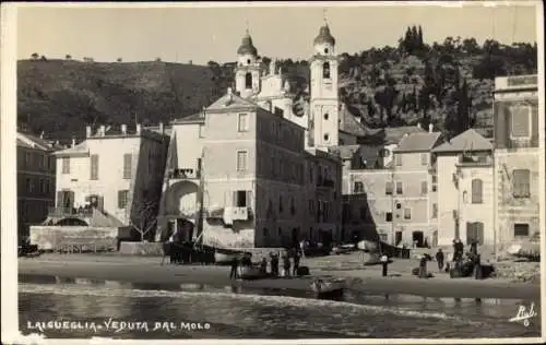 Ak Laigueglia Liguria, Häuser, Strand