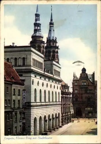 Ak Legnica Liegnitz Schlesien, Kleiner Ring, Stadttheater