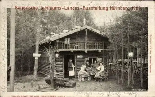 Ak Nürnberg, Bayerische Jubiläums Landesausstellung 1906, Waldlerhütte