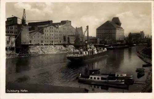 Ak Duisburg im Ruhrgebiet, Hafen, Dampfer