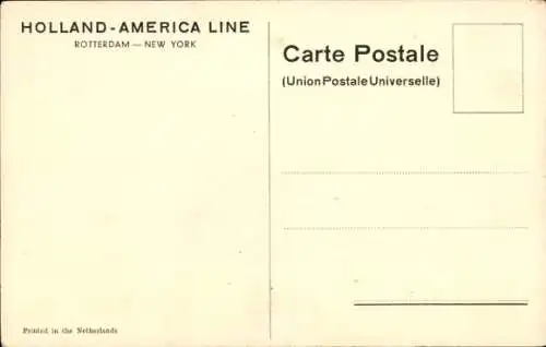 Ak Dampfer T.S.S. Rotterdam, Holland America Line HAL
