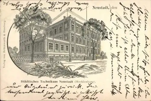 Litho Neustadt Glewe in Mecklenburg, Städtisches Technikum