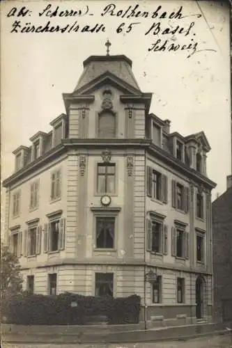 Foto Ak Bâle Basel Stadt Schweiz, Straßenpartie, Wohnhaus