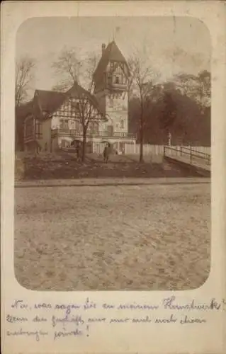 Foto Ak Mannheim in Baden, Partie an einer Villa