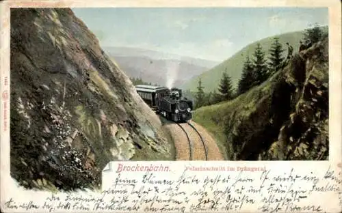 Ak Hasserode Wernigerode im Harz, Drengetal, Drängetal, Brockenbahn, Dampflok