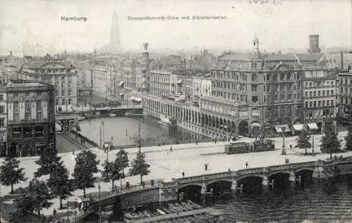 Ak Hamburg Mitte Neustadt, Alsterarkaden, Reesendammbrücke