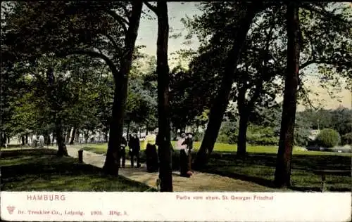 Ak Hamburg St. Georg, ehemaliger Friedhof