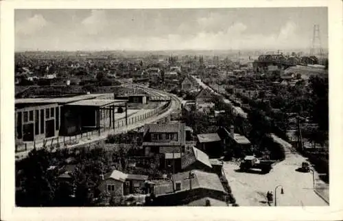 Ak Hamburg Bergedorf Moorfleet, Panorama, LKW, Brücke, Eisenbahnschienen