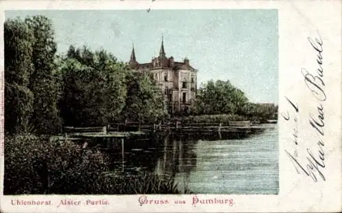 Ak Hamburg Uhlenhorst, Alster, Teilansicht