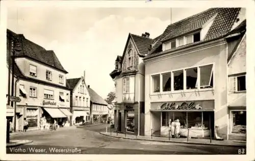 Ak Vlotho an der Weser, Weserstraße, Cafe Seele