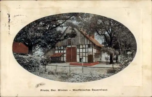 Präge Passepartout Ak Rheda Wiedenbrück in Westfalen, Westfälisches Bauernhaus