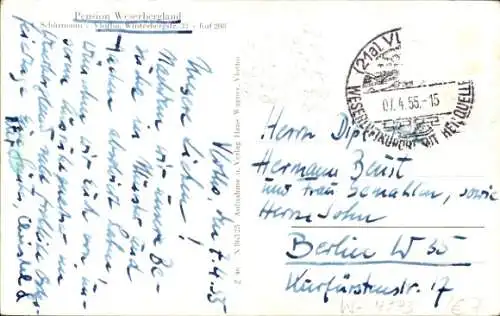 Ak Vlotho an der Weser, Pension Weserbergland