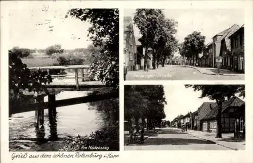 Ak Rotenburg in Hannover Rotenburg an der Wümme, Nödensteg, Harburger Straße, Fahrrad