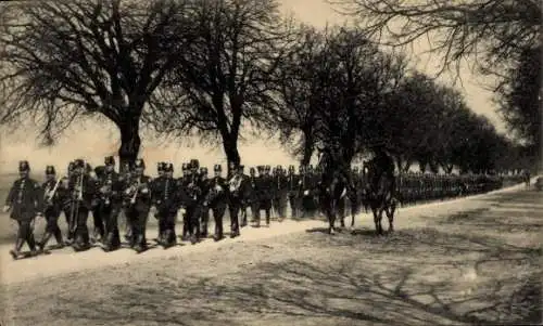 Ak Goslar am Harz, Hannov. Jäger-Bataillon Nr. 10, Soldaten, Musikinstrumente, Pferde