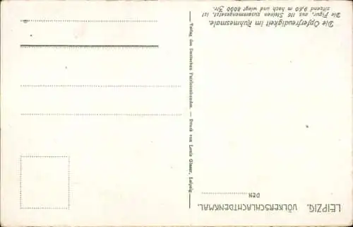 Ak Leipzig in Sachsen, Völkerschlachtdenkmal, Opferfreudigkeit im Ruhmesmale, Steinfigur