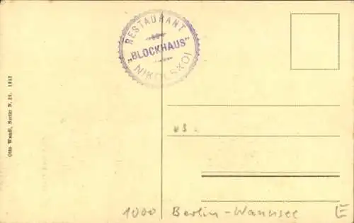 Ak Berlin Zehlendorf, Blockhaus Nikolskoe