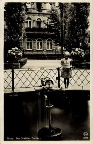 Ak Zittau Sachsen, Der Schleifer Brunnen, Hindenburgring