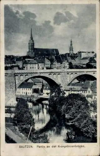 Ak Bautzen in der Oberlausitz, An der Kronprinzenbrücke