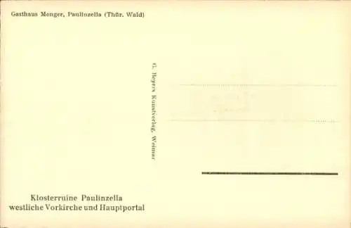 Ak Paulinzella Rottenbach Königsee in Thüringen, Klosterruine, westliche Vorkirche, Hauptportal