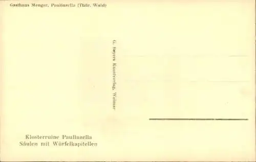 Ak Paulinzella Rottenbach Königsee in Thüringen, Klosterruine, Säulen, Würfelkapitellen