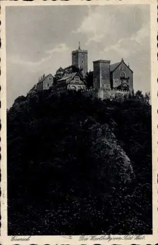 Ak Lutherstadt Eisenach in Thüringen, Wartburg, Blick von Süd-West