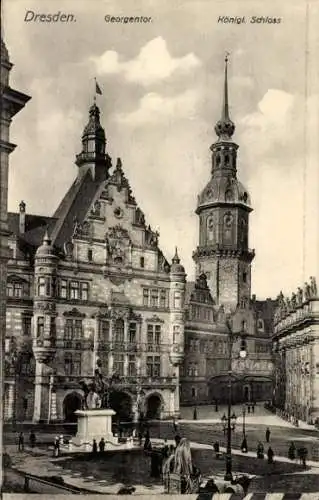 Ak Dresden Altstadt, Georgentor, Königliches Schloss