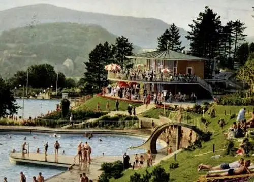 Ak Bad Kissingen Unterfranken Bayern, Partie im Terrassen Schwimmbad am Ballinghain