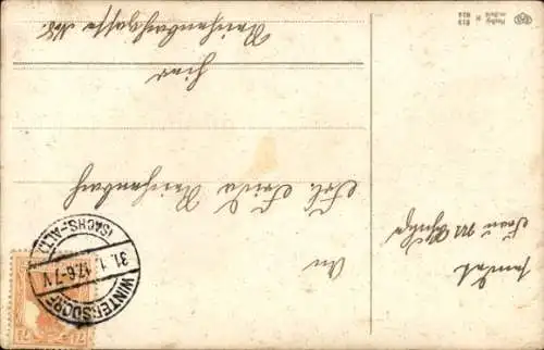 Präge Ak Glückwunsch Geburtstag, Matrose auf dem Mast, Fahne, Klee