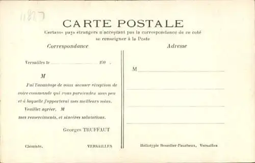 Ak Versailles Yvelines, Georges Truffaut, Engrais Horticoles et Insecticides