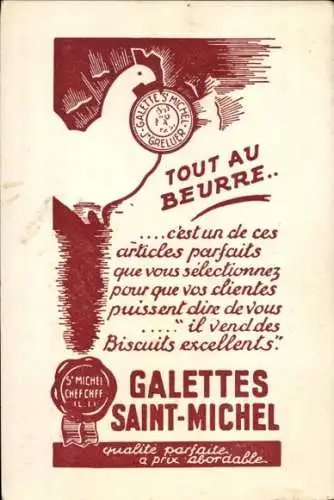 Ak Reklame, Biscuits Saint Michel, Bois Guillaume pres Rouen