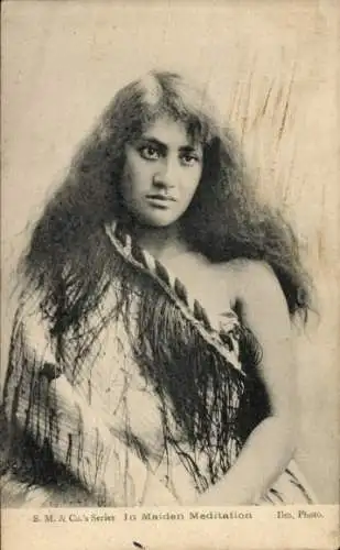 Ak Neuseeland, Maori, junge Frau