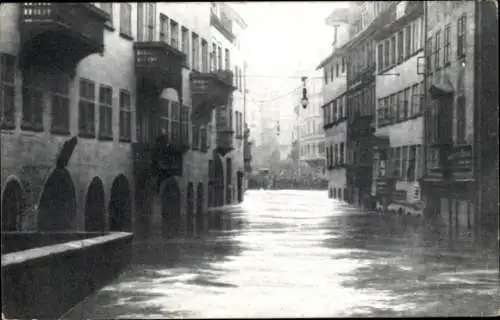 Ak Nürnberg in Mittelfranken Bayern, Karlsstraße bei der Hochwasser Katastrophe 1909