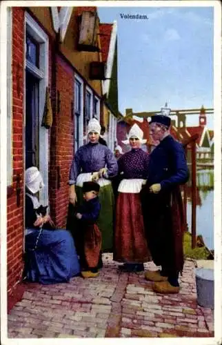 Ak Volendam Nordholland Niederlande, Volendamer Tracht